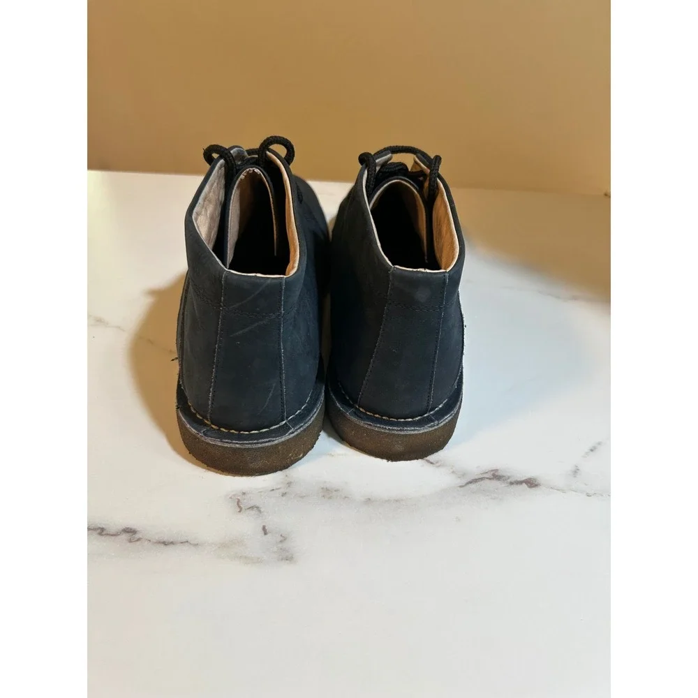 Mabacol Handmade Art Mens Navy Blue Leather Chukka Boots MultiColor Detail Sz 13
